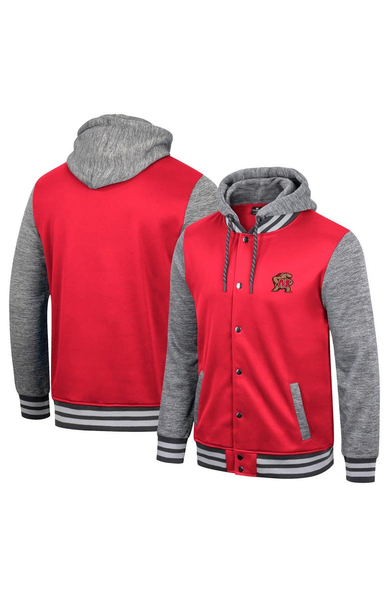 COLOSSEUM Men's Colosseum Red Maryland Terrapins Robinson Hoodie Full-Snap Jacket, Main, color, 
