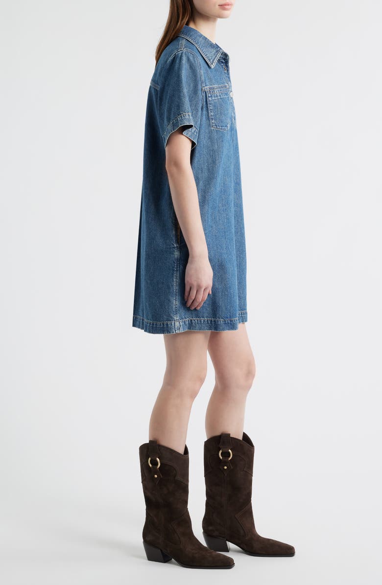 rag & bone Hayley Short Sleeve Denim Dress, Alternate, color, Delcan