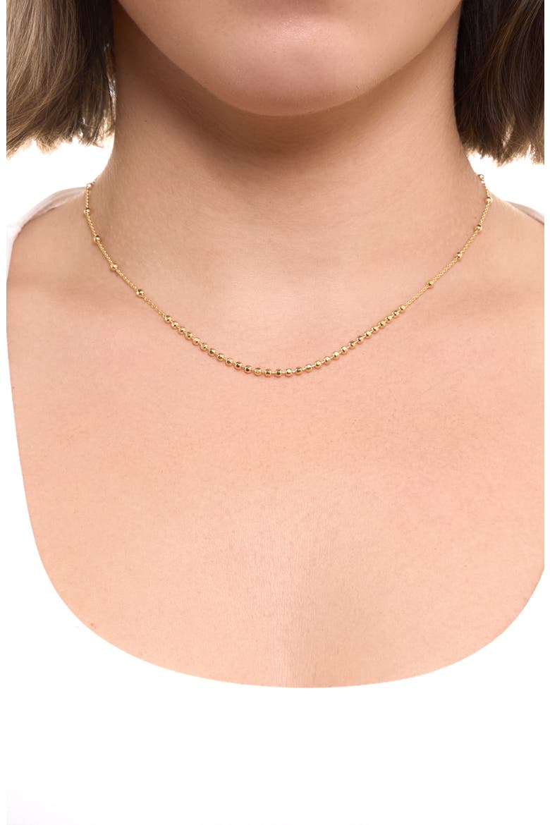 Diamond-Cut Beaded Necklace, Alternate, color, GOLD
