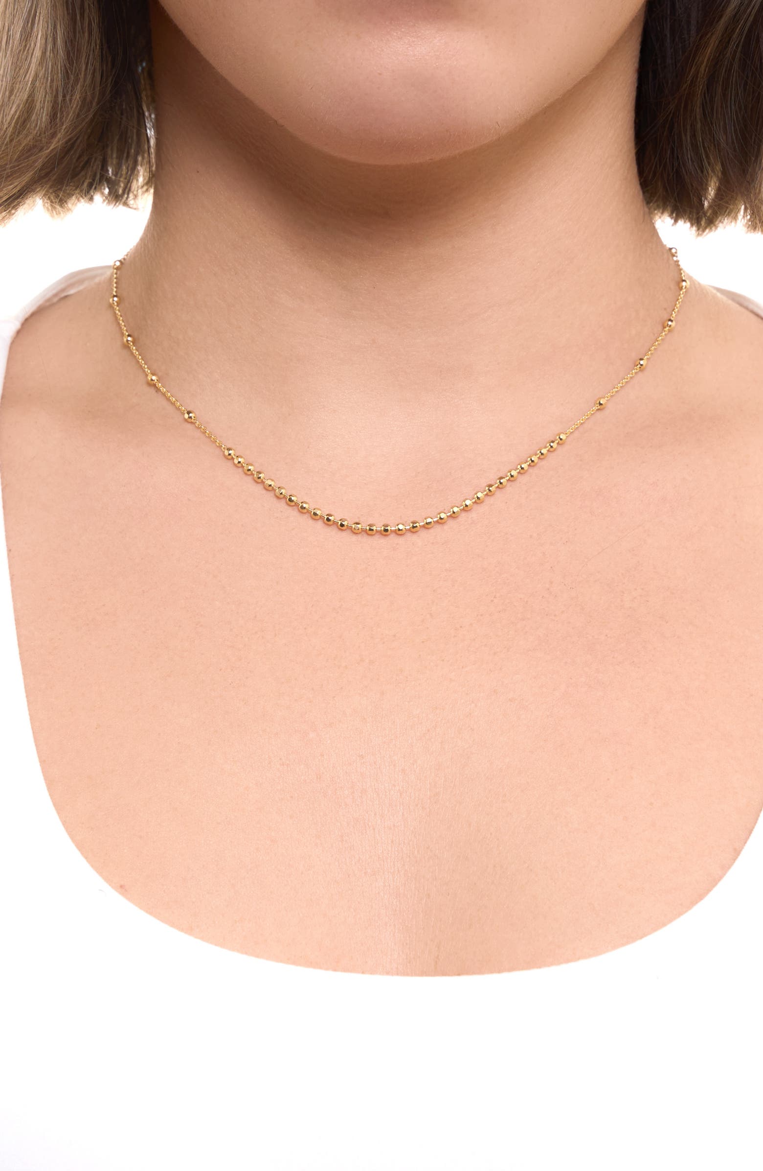 ATHRA LUXE Diamond-Cut Beaded Necklace | Nordstrom