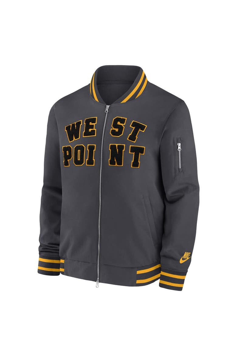 Men's Nike Anthracite Army Black Knights West Point Classic Collection Full-Zip Bomber Jacket, Alternate, color, Anthracite