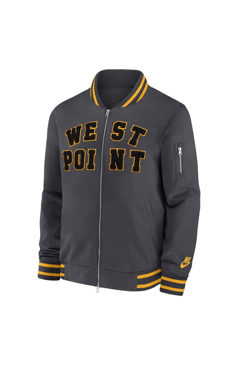 Nike Men's Nike Anthracite Army Black Knights West Point Classic Collection Full-Zip Bomber Jacket, Alternate, color, Anthracite