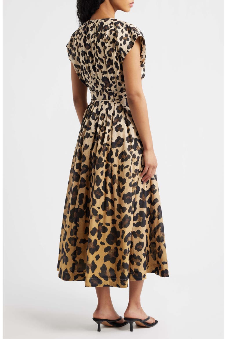 Leopard Print Midi Shirtdress, Alternate, color, NEUTRAL MULTI