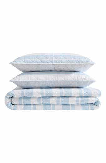 Seafront Stripe Reversible Cotton Quilt Set