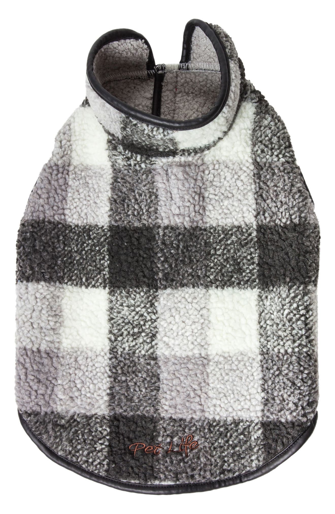 PET LIFE Black Boxer Classical Plaid Insulated Dog Coat