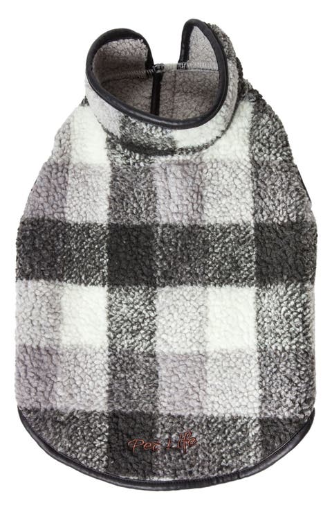 Black Boxer Classical Plaid Insulated Dog Coat