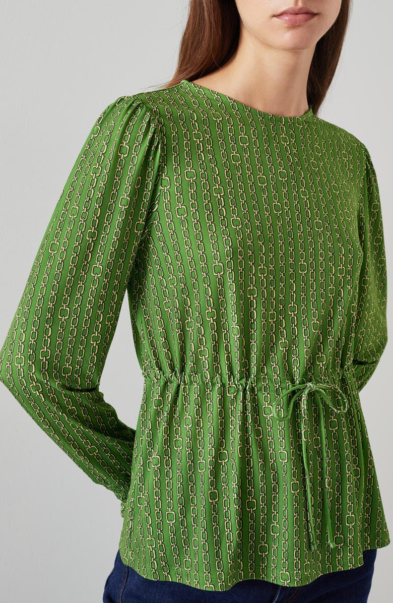 LK Bennett Ellie Chain Print Jersey Top, Alternate, color,