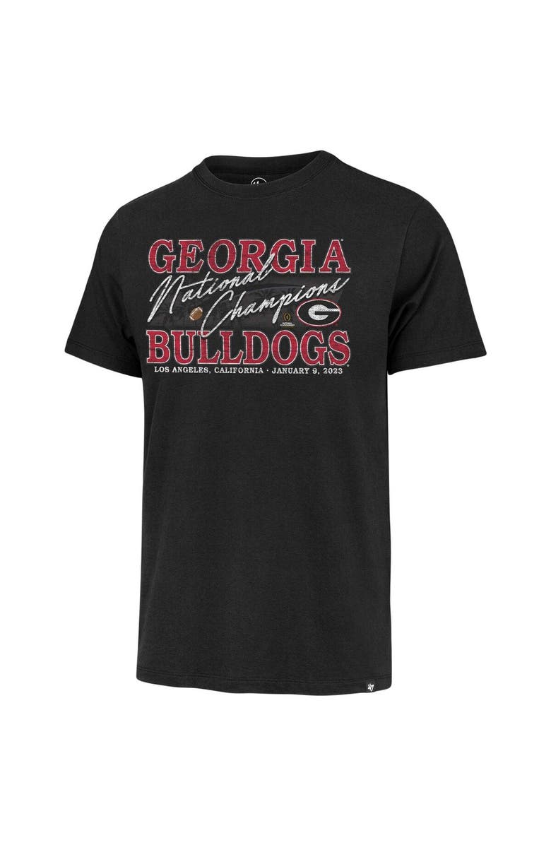 '47 Men's '47 Black Georgia Bulldogs College Football Playoff 2022 National Champions Script T-Shirt, Alternate, color,