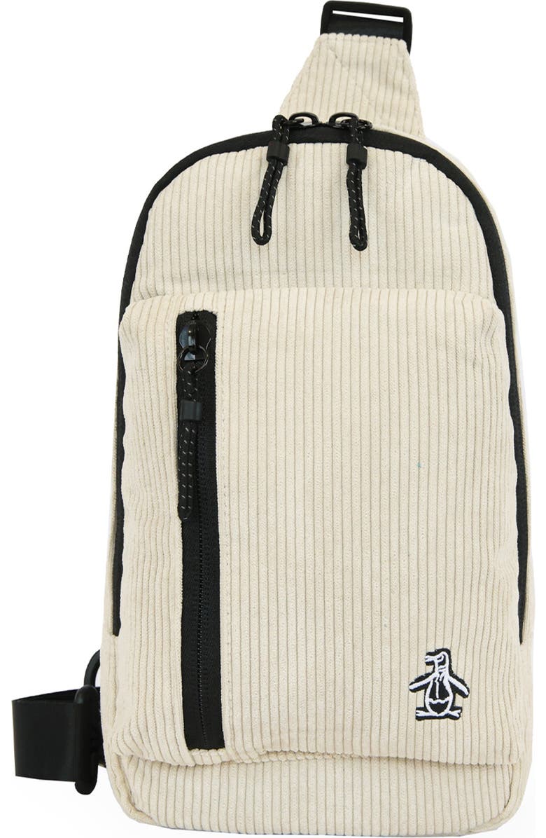 Original Penguin Corduroy Sling Bag, Main, color, Birch