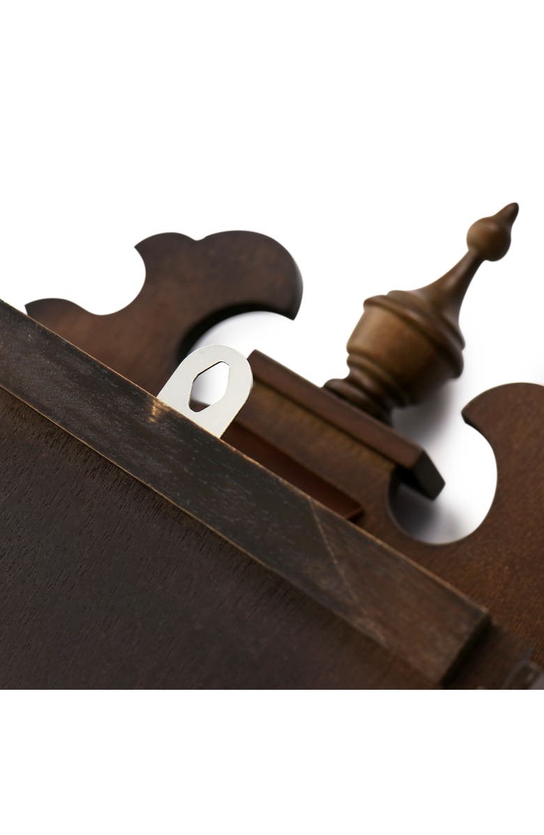 Bedford Clock Collection Leo 21in Chestnut Wood Chiming Pendulum Wall Clock, Alternate, color, Chestnut