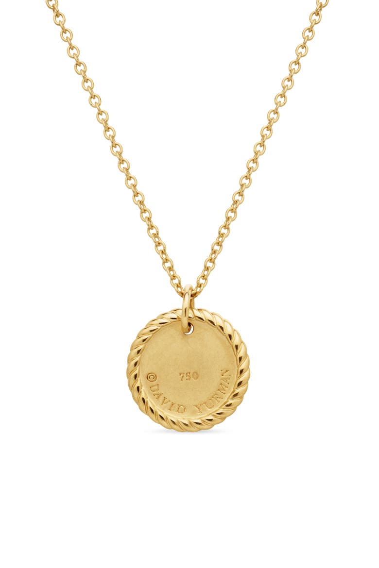 Cable Collectibles 18K Yellow Gold & Diamond Evil Eye Necklace, 11mm, Alternate, color, GOLD