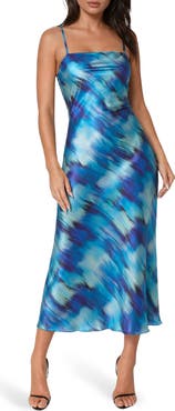 bebe Cowl Neck Satin Slipdress