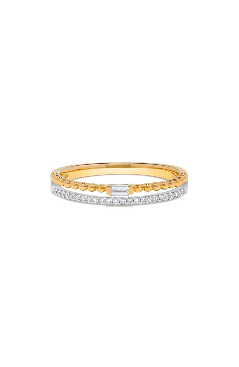 H.J. Namdar Beaded Diamond Stacking Ring, Main, color, Yellow Gold