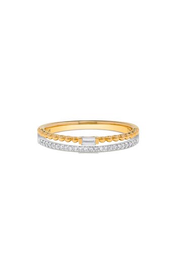 H.j. Namdar Beaded Diamond Stacking Ring In Gold