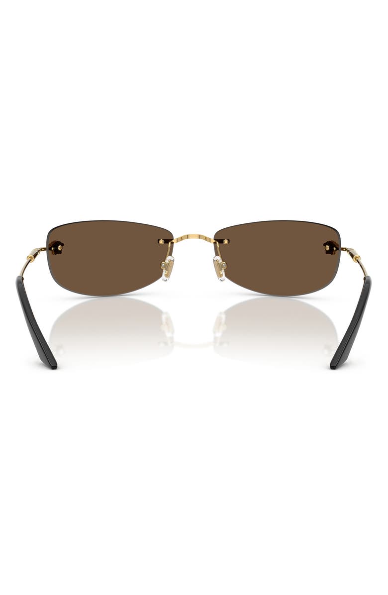 Versace 60mm Rectangle Sunglasses, Alternate, color, Gold