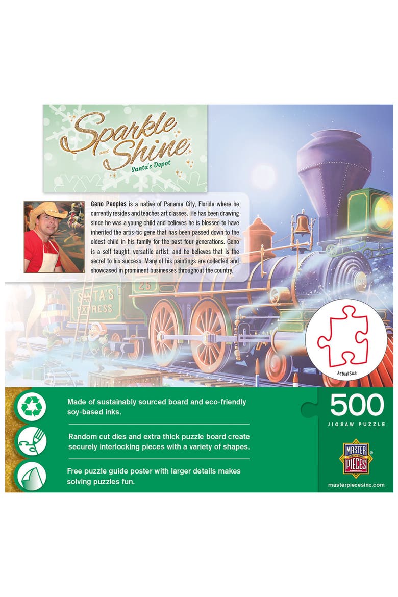 Santa's Depot 500 Piece Glitter Puzzle, Alternate, color, Multicolor