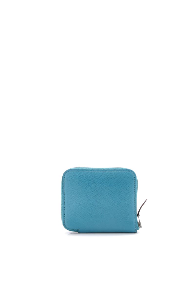 Azap Zip Around Wallet Silk'in Epsom Compact, Alternate, color, Bleu Paon