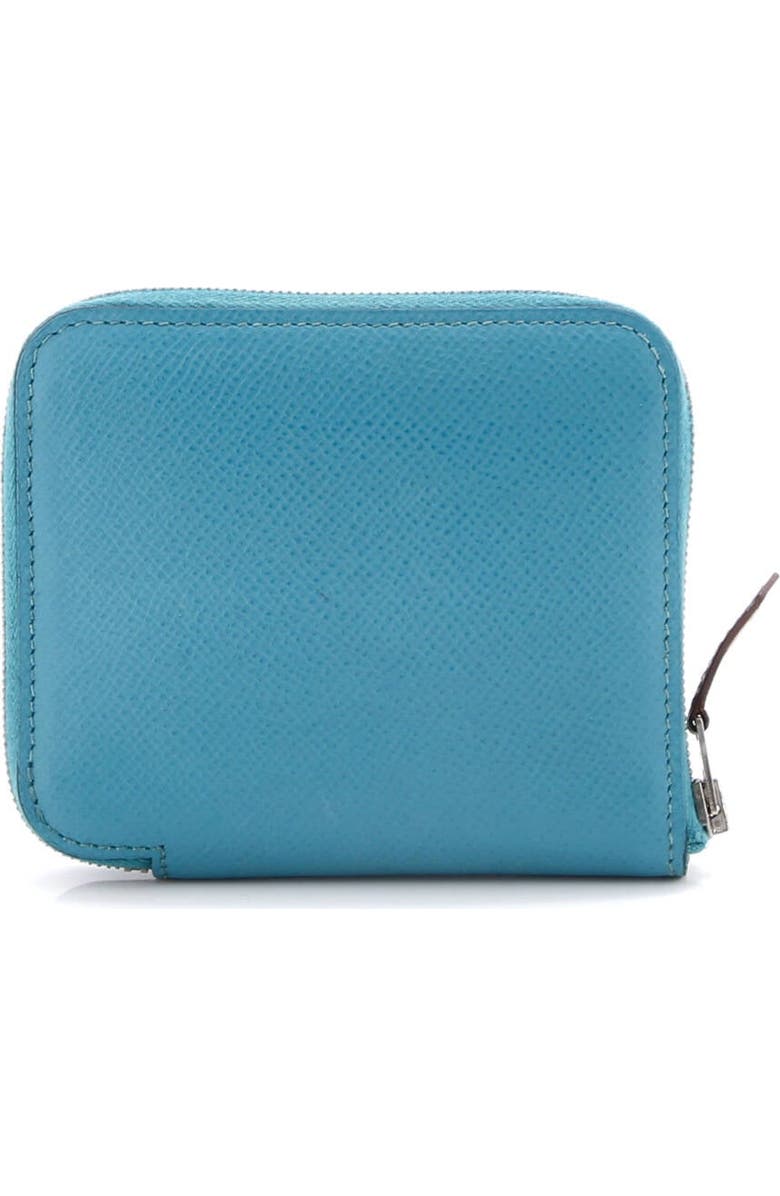 Pre-Owned Hermes Azap Zip Around Wallet Silk'in Epsom Compact, Alternate, color, Bleu Paon