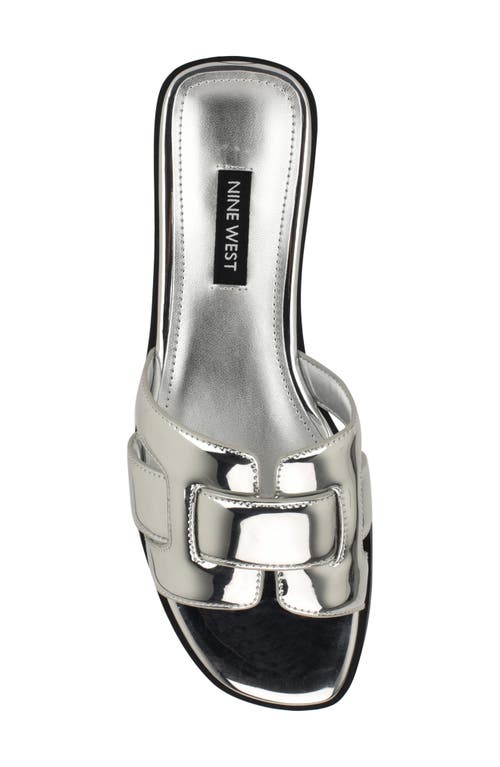Nine West Germani Slide Sandal In Silver