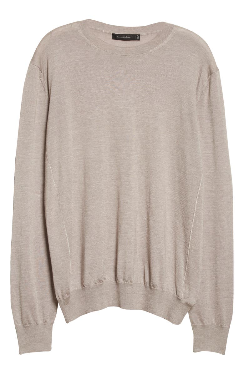 ZEGNA Faded Silk, Cashmere & Linen Crewneck Sweater, Alternate, color,