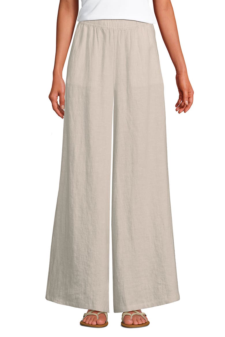 Linen High Rise Palazzo Pants, Main, color, Champagne/Linen