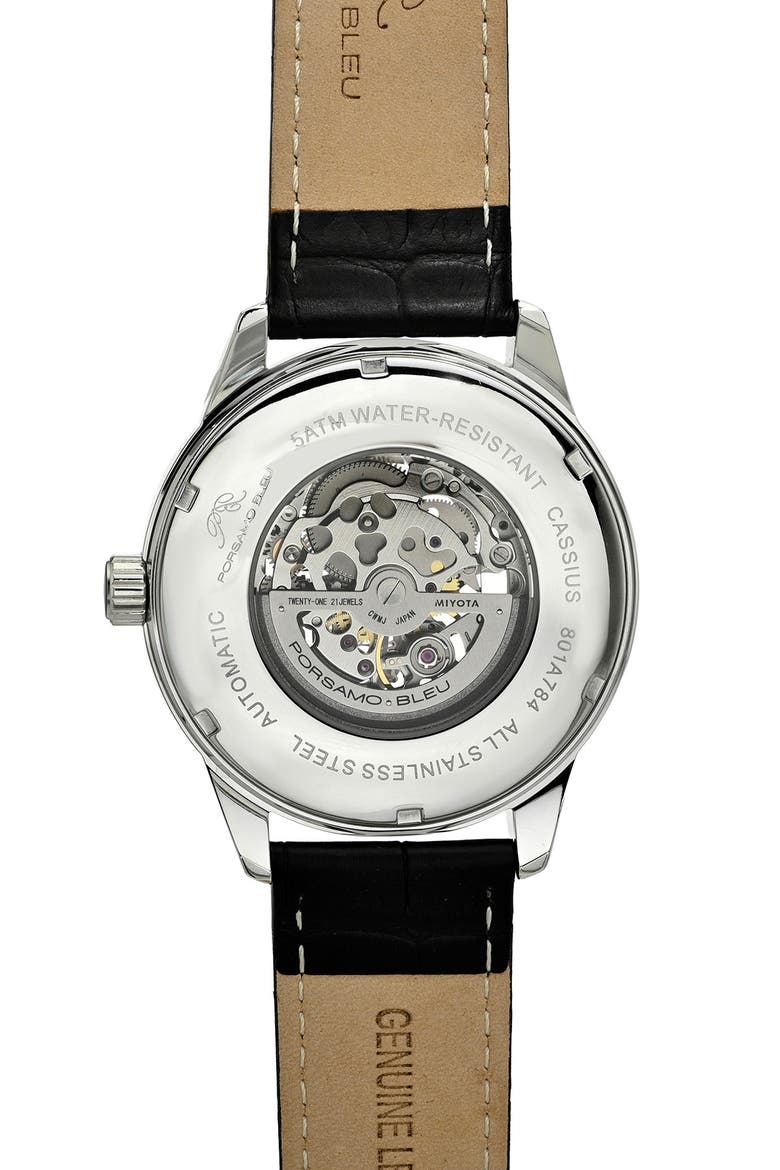 Men's Cassius Skeleton Watch, 45mm, Alternate, color, SILVER