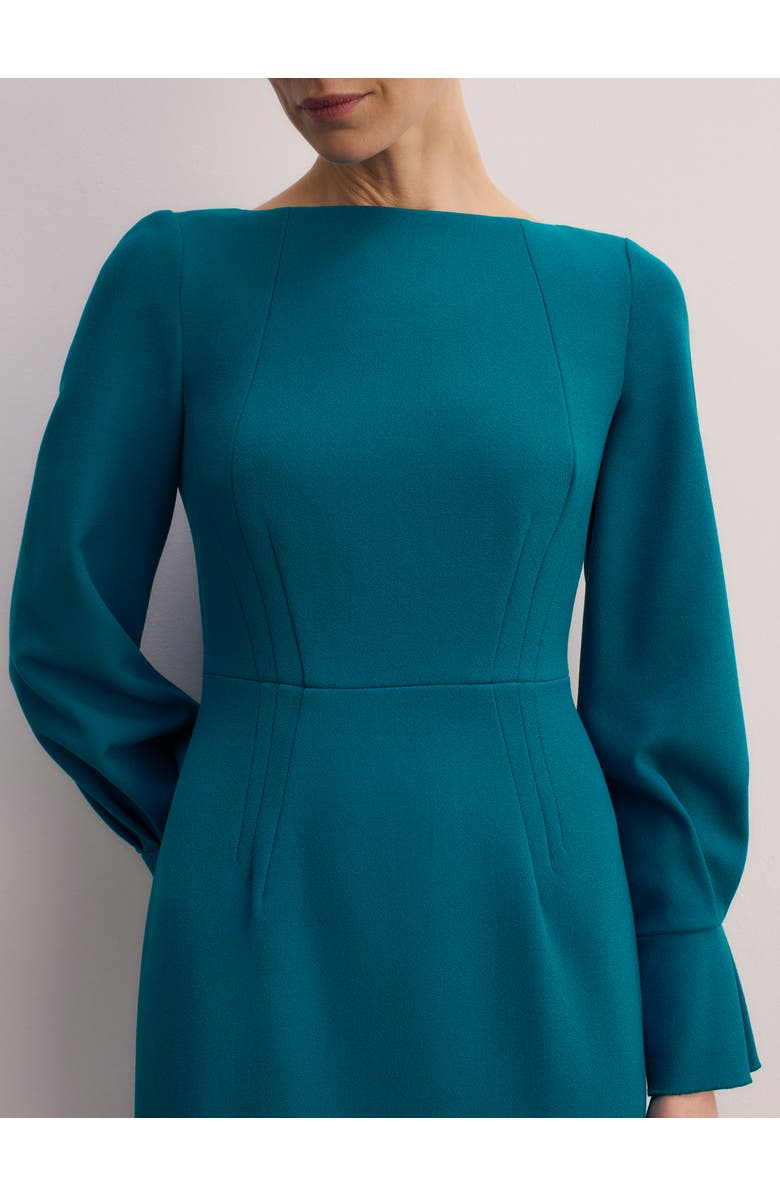 The Fold Aubrey Sculpt Crepe Dress, Alternate, color, Blue