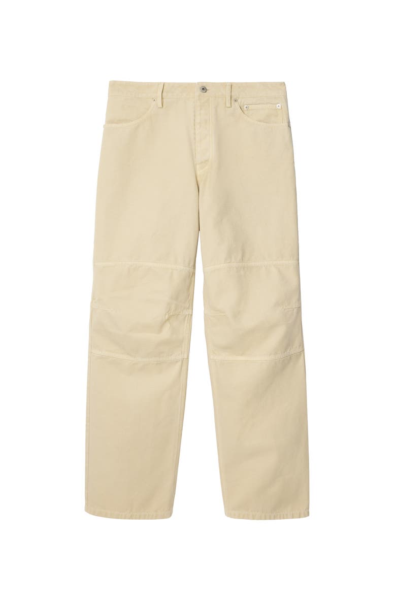 Burberry Cotton Canvas Workwear Trousers, Main, color, Tundra White