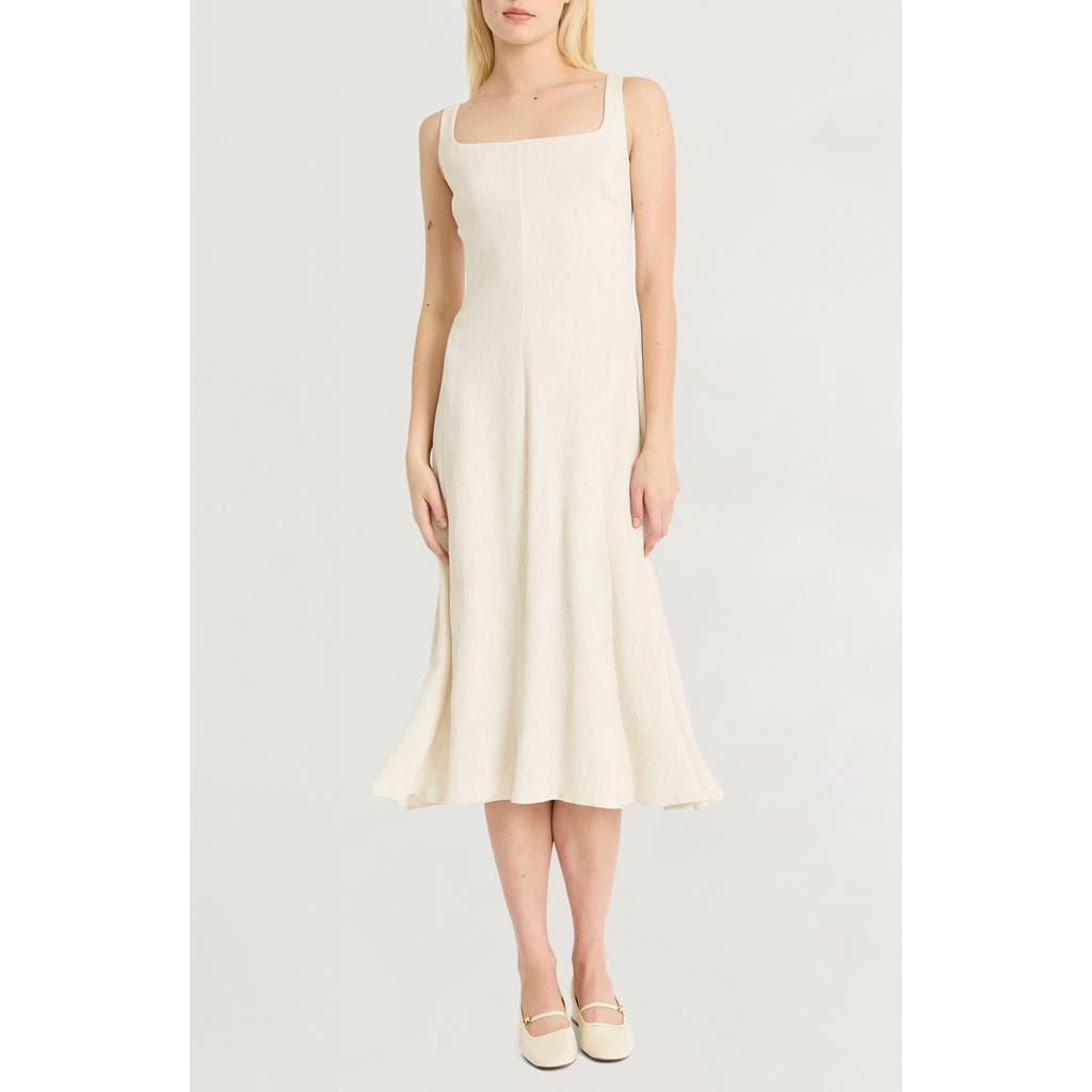 Luxely Sleeveless A-line Dress In Oatmeal
