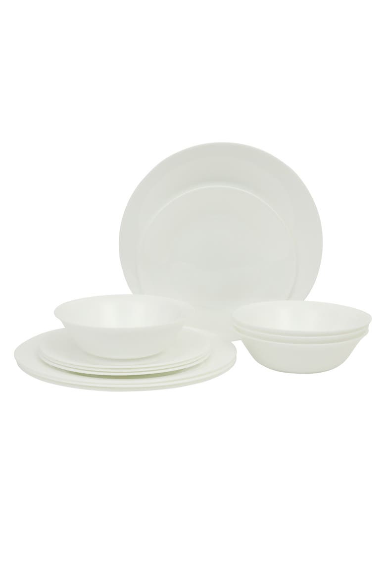 Vanilla Hills Opal Glass Dinnerware Set, Main, color, White