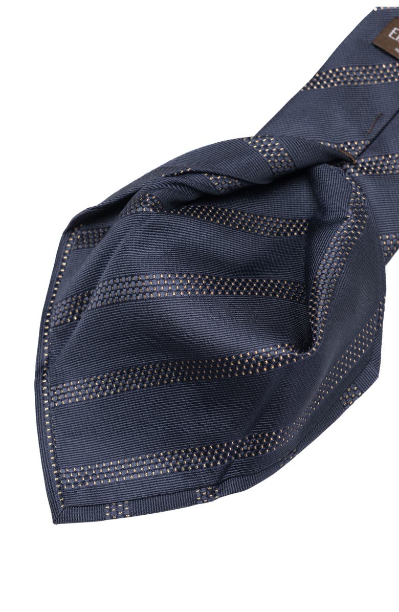 Elizabetta Milano - Silk Jacquard Tie for Men, Alternate, color, Navy And Gold