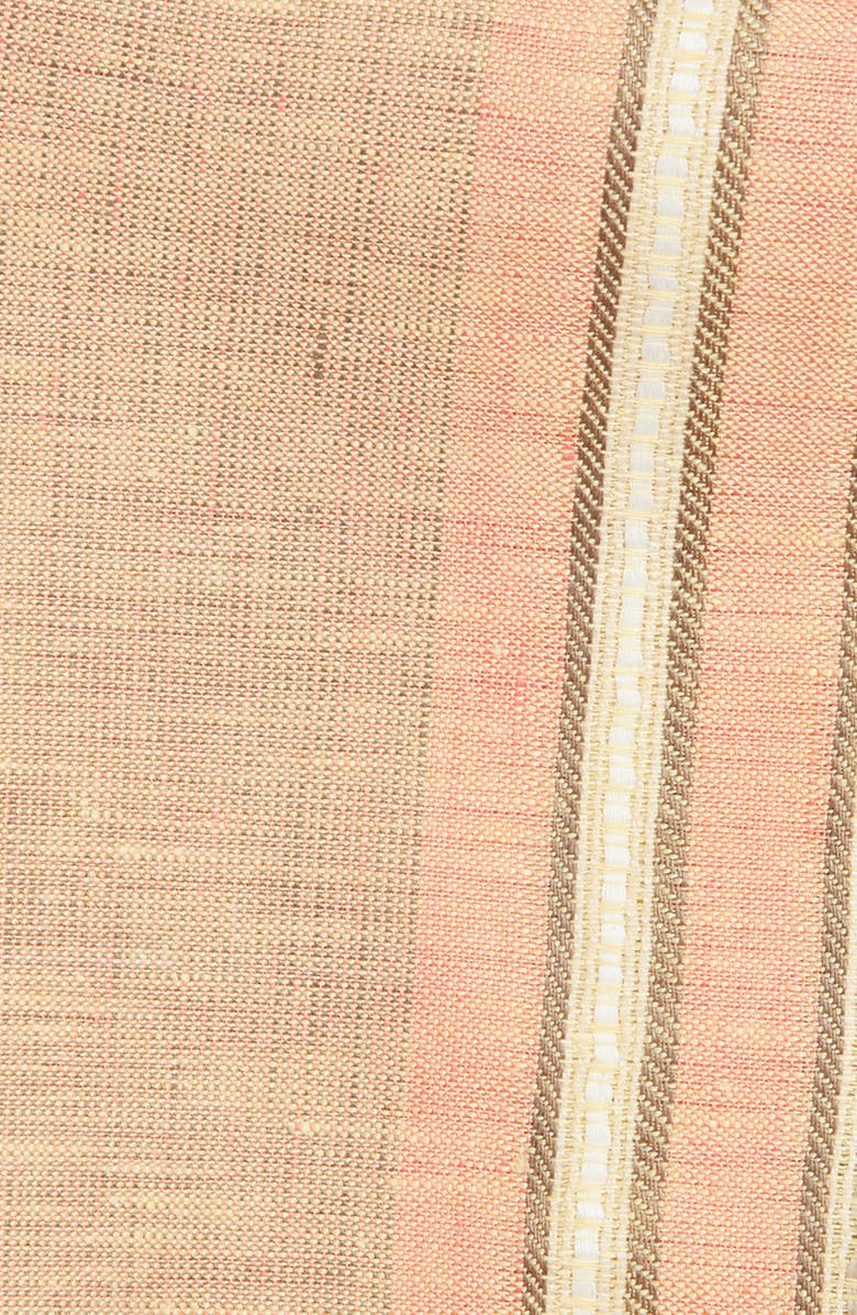 CLIFTON WILSON Stripe Linen Pocket Square, Alternate, color, Peach
