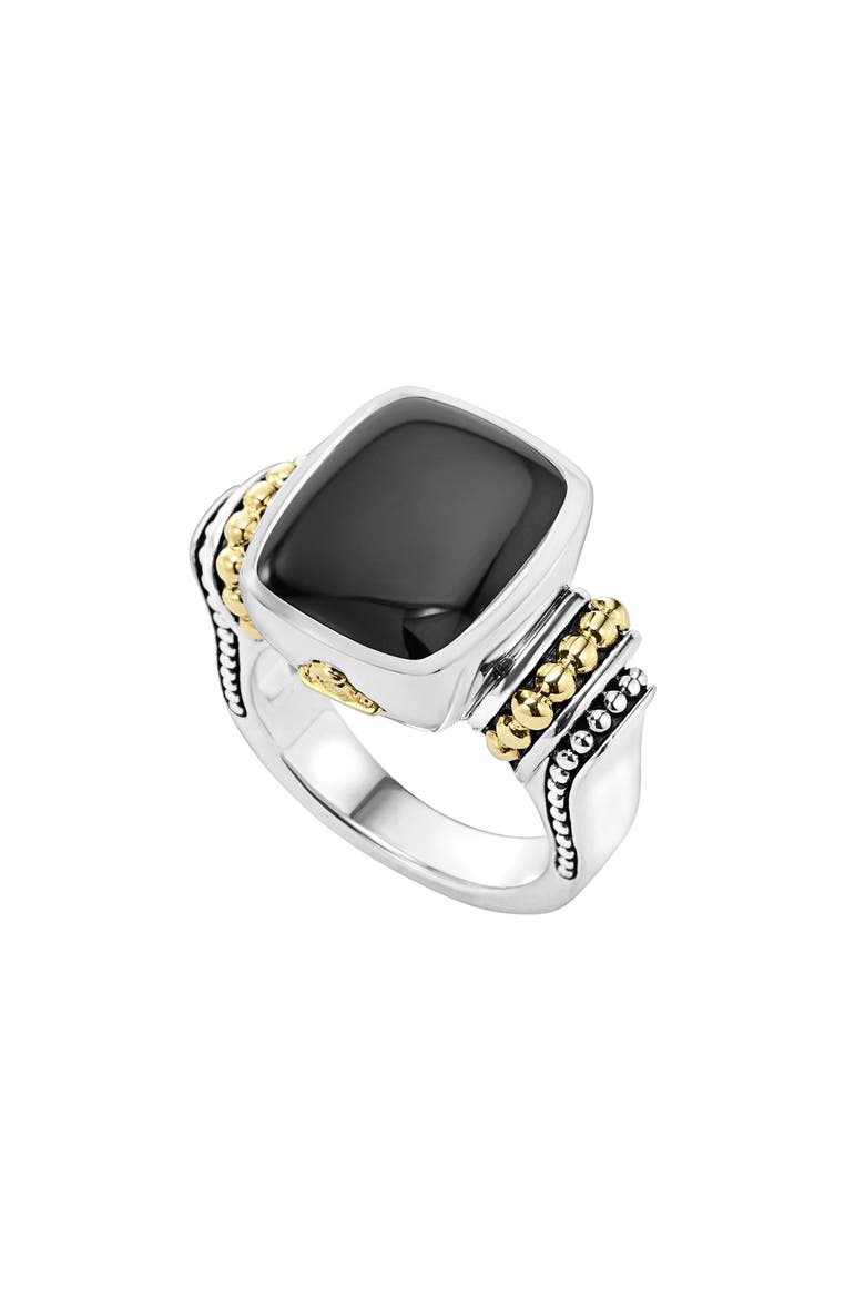 Rittenhouse Medium Semiprecious Stone Ring, Main, color, BLACK ONYX