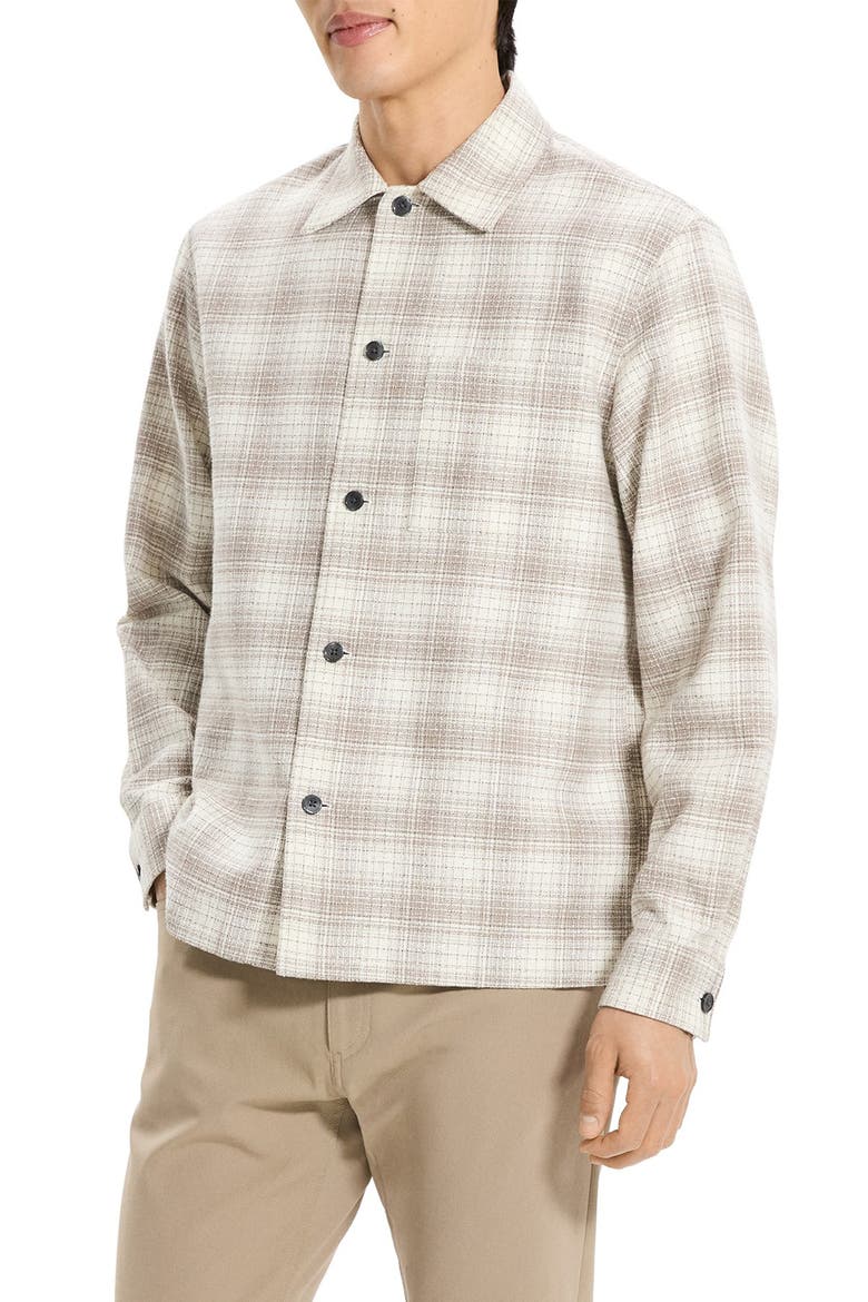 Textured Cotton Button-Up Shirt, Alternate, color, DUFFLE MULTI