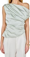 Endless Rose One-Shoulder Ruched Satin Top