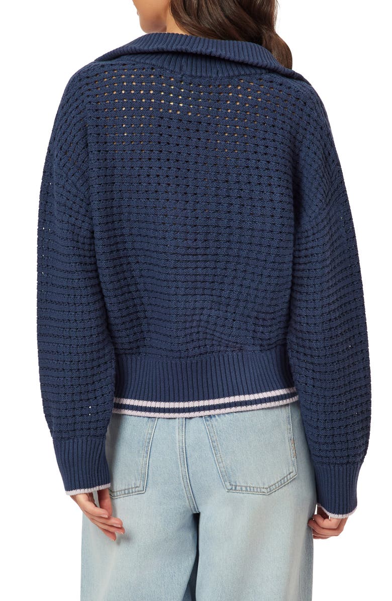 Scotch & Soda 3/4 Zip Pointelle Pullover Sweater, Alternate, color, Big Dipper