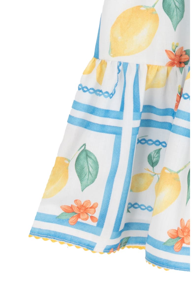 Kids' Printed Cotton Flutter Sleeve Dress, Alternate, color, YELLOW