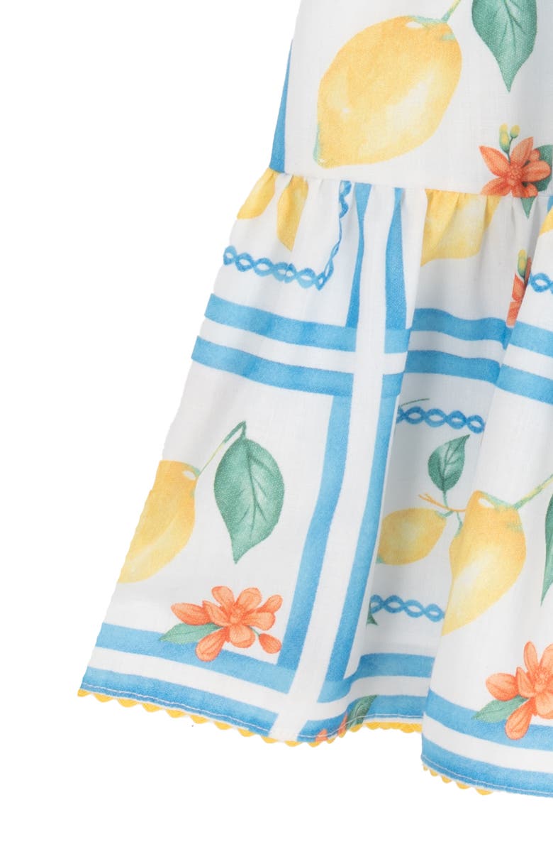 Rare Editions Kids' Printed Cotton Flutter Sleeve Dress, Alternate, color, Yellow