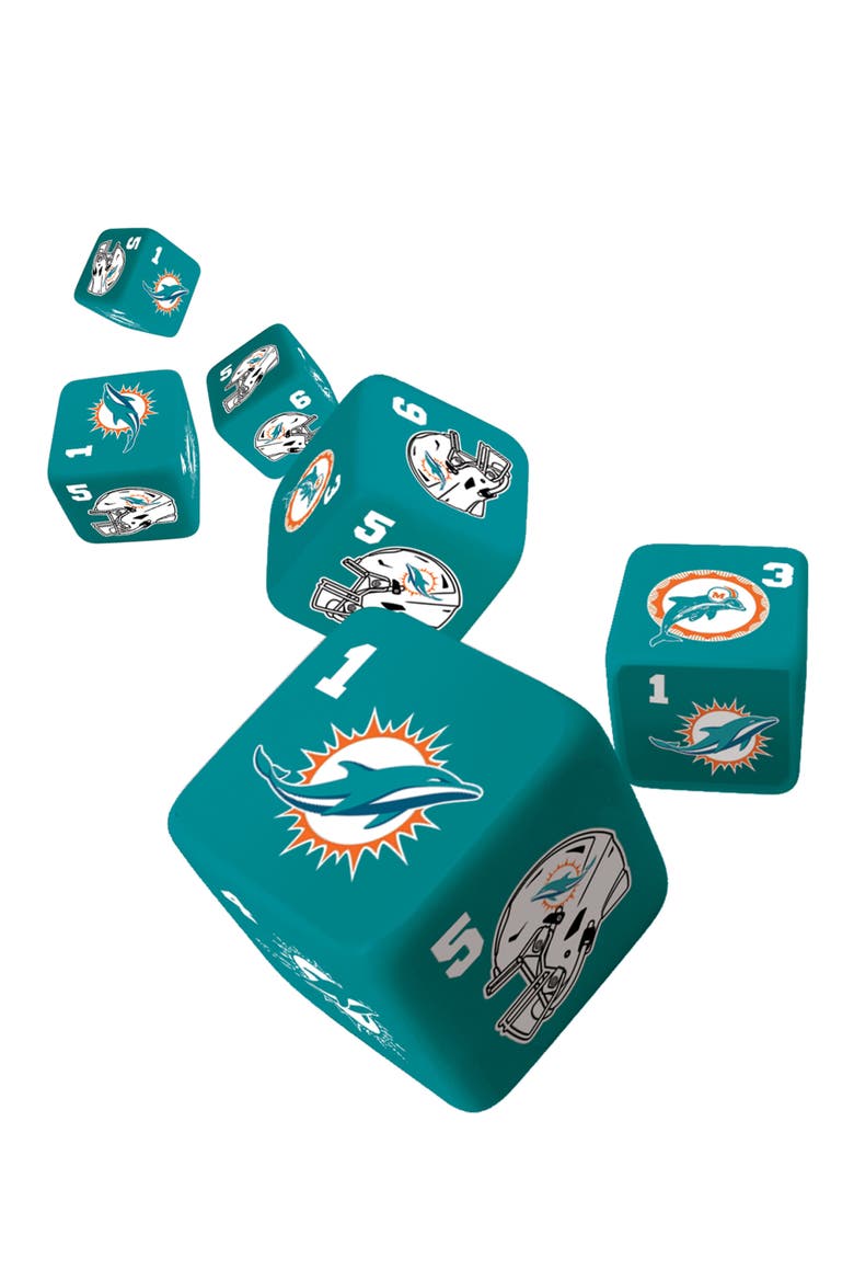 Miami Dolphins Dice Set - 19mm, Alternate, color, Multicolor