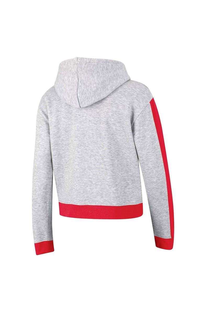 Champion Women's Champion Heathered Gray Georgia Bulldogs Tri-Blend Boxy Cropped Pullover Hoodie, Alternate, color, 