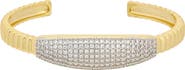 Juvell Two-Tone Cubic Zirconia Cuff Bracelet