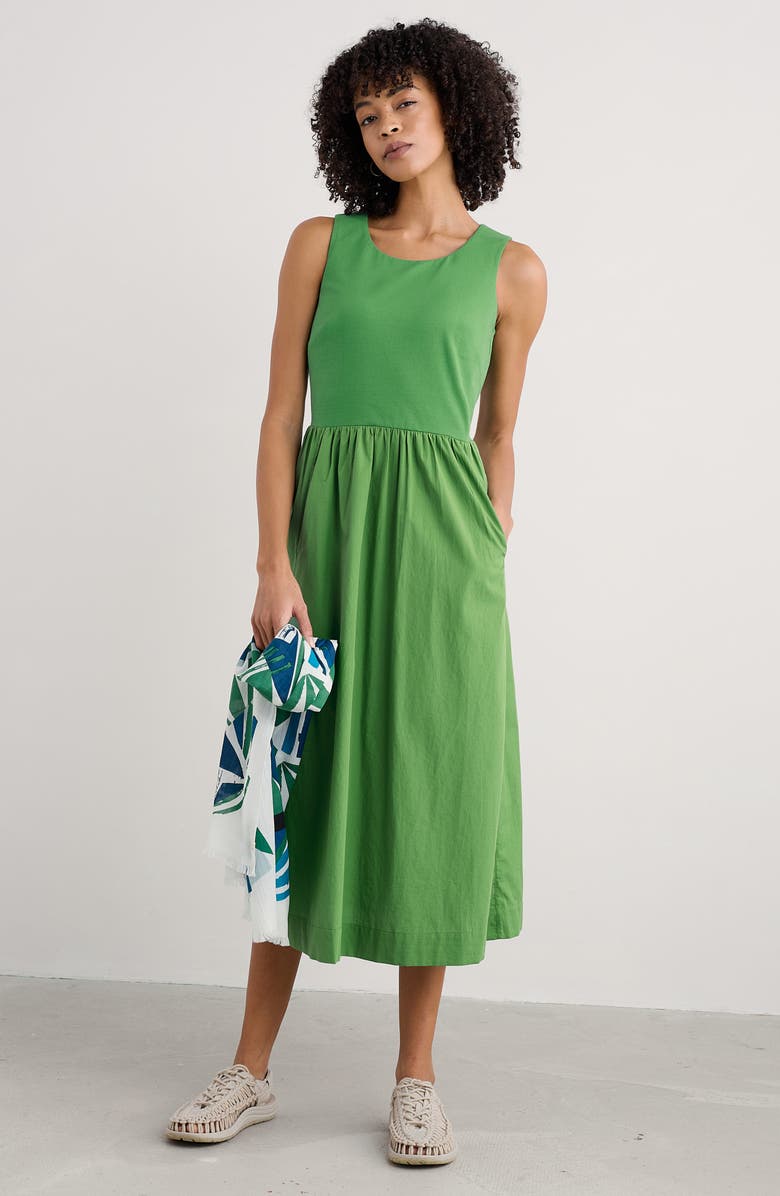 Seasalt Cornwall Madder Mixed Media Sleeveless Midi Dress, Alternate, color, Hedgerow