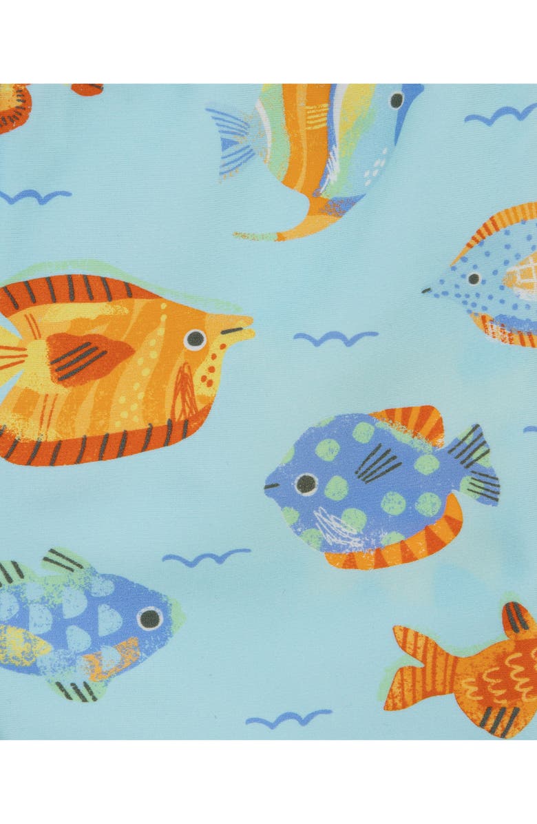 Little Me Fish UPF 50+ Rashguard Top & Bottoms Set, Alternate, color, 