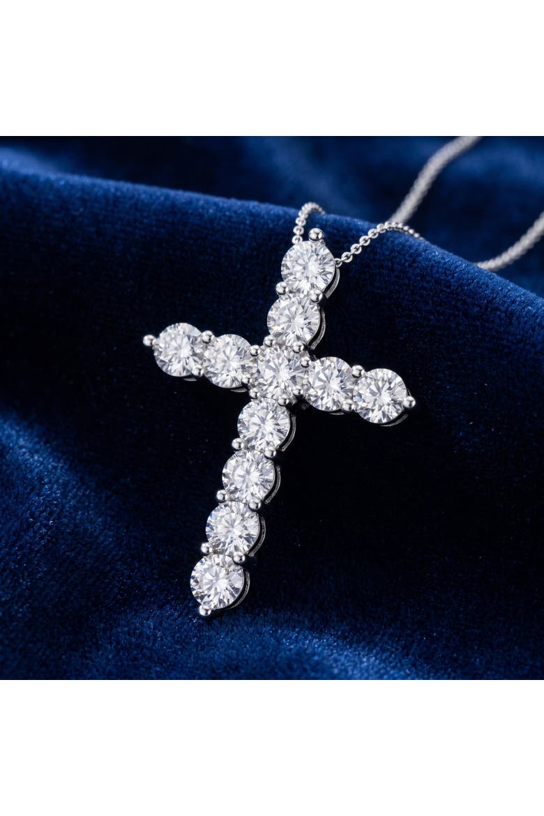 4Ct TW Diamond Cross Pendant 14k Gold Women's 18" Necklace Lab Grown, Alternate, color, Yellow Gold