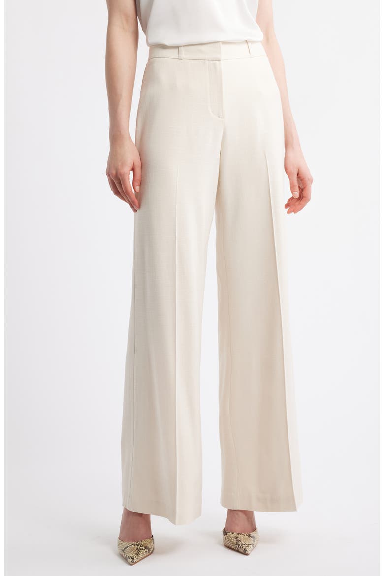 Flat Front Wide Leg Pants, Main, color, ECRU