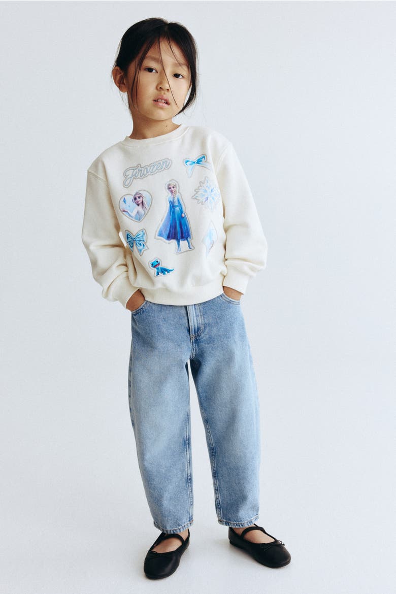 Motif-detail Sweatshirt, Alternate, color, White/Frozen
