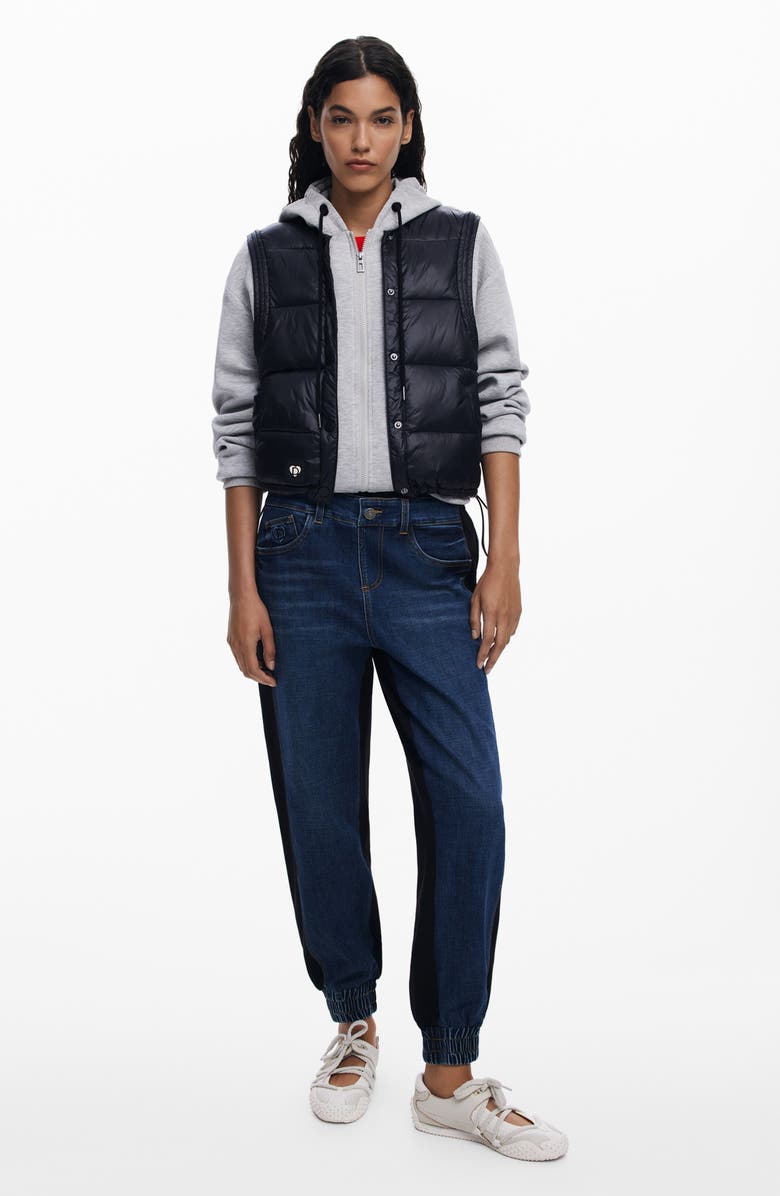 Desigual Layered Zip Hoodie, Alternate, color, Light Gray