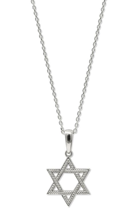 Dew Drop Star of David Pendant Necklace