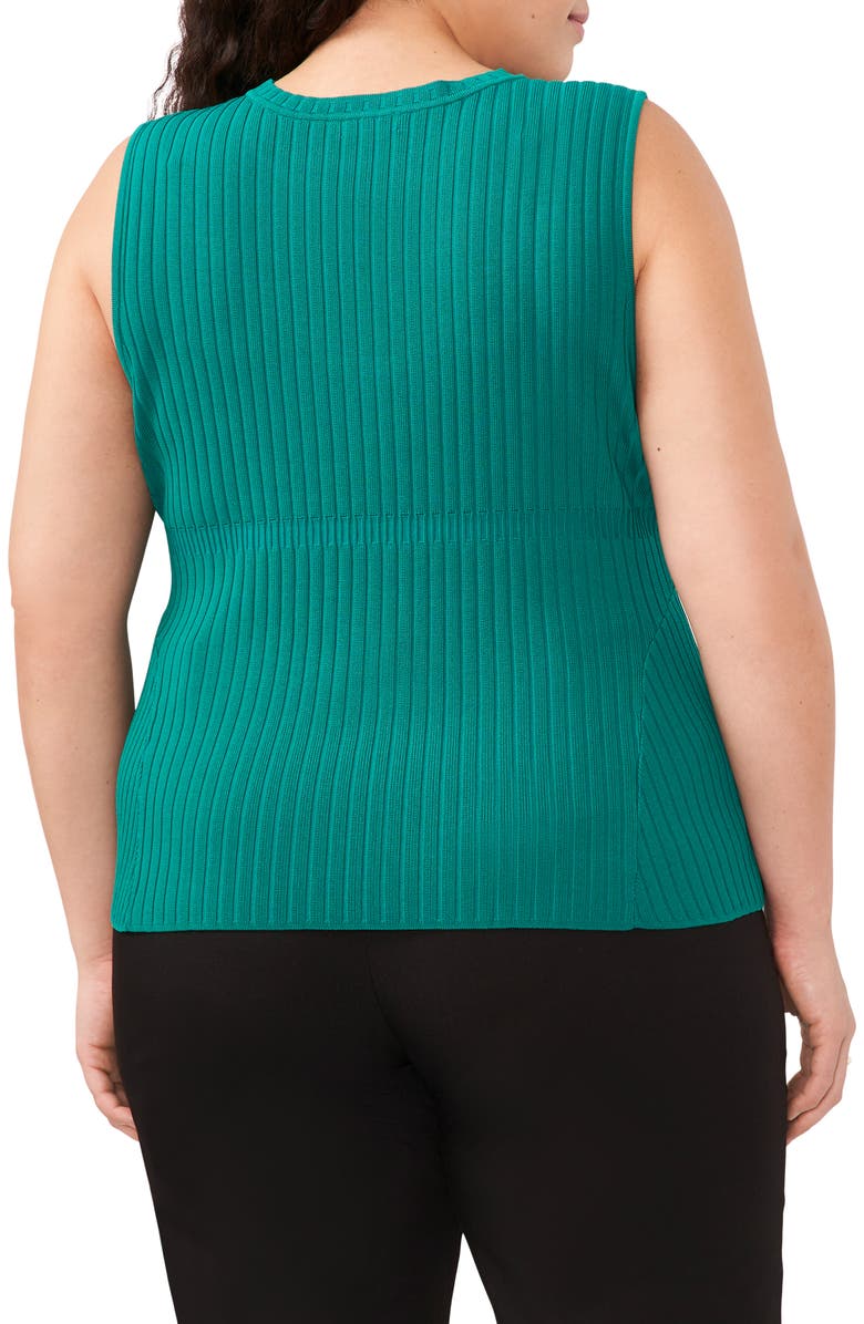 Halogen<sup>®</sup> Peplum Rib Tank, Alternate, color, Miami Green
