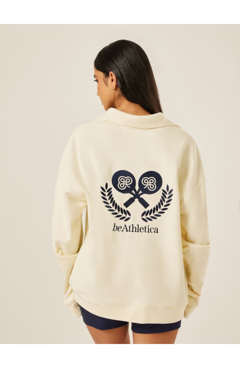 Be Athletica Varsity Athletica Full Zip Sweatshirt, Alternate, color, Marshmallow